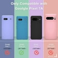 thumbnail image 2 of for Google Pixel 7a Case, Silicone Phone Case with 2 Screen Protector, Soft Anti-Scratch Microfiber Lining, Full Body Shockproof Slim Cover Support Wireless Charging, Blue, 2 of 8