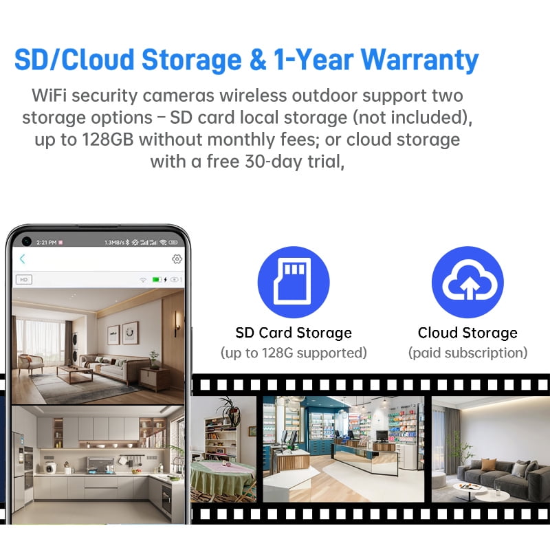 DIFANG Yoosee 4K Dual Screen Two Way Video Call WiFi baby monitor Camera, Auto Tracking, Color Night Vision