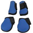 thumbnail image 2 of Protector de patas de caballo de 4 piezas, práctico soporte de neopreno PU para caballos, para carreras, saltos, entrenamiento, juego de azul M, 2 of 14