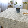 thumbnail image 2 of Azerlee Floral Crochet Tablecloth Cotton Lace Table Cloth Rectangular Table Cover for Kitchen Dining Party Wedding Decoration, 55 X 86 Inch, 2 of 4