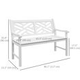thumbnail image 3 of Outsunny Wooden Garden Bench w/ Slatted Seat & Back, White, 3 of 10