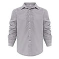 thumbnail image 3 of Lumtrix Men's Linen Shirts Casual Button Down Long Sleeve Shirt Solid Collar Summer Beach Shirts Big and Tall Dress Shirts Gray 3XL, 3 of 6