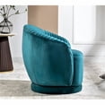 thumbnail image 2 of Silla de barril giratorio de terciopelo de 366 grados, sillón moderno de acento plisado con base resistente y cojín acolchado grueso, 2 of 5