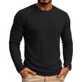 thumbnail image 2 of Admvng Mens Tops Solid Long Sleeve Shirts Breathable Casual Everyday Sports Pullover Tops, 2 of 7