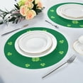 thumbnail image 4 of SKYSONIC St. Patrick's Day Lucky Clovers Round Placemats for Dining Table Non-Slip Heat-Resistant Polyester Table Mats Set of 6 Washable Table Mats for Kitchen Dining Table Decoration, 4 of 5