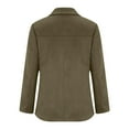 thumbnail image 4 of WTOBBY Women's Fashion Solid Color Retro Jacket with Oversized Fit and Pockets, Long Sleeve Casual Blazer Style,Army Green 2XL, 4 of 7