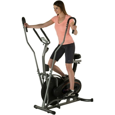 Fitness Reality E3000 2-In-1 Air Elliptical/Exercise Bike with Extended Dual Action Arms and Heart Rate (Best Rated Home Elliptical)