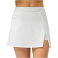 thumbnail image 2 of Ersazi Vacation Outfits for Women Women's Fake Two-Piece Running Casual Summer Sports Exercise Cycling Shorts Gym Yoga Slit Tennis Skirt White Xl, 2 of 7