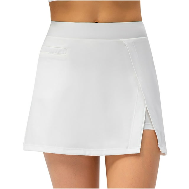 Cameland Shorts de Sport d'Été Décontractés pour Femmes, Faux Deux-Pièces, Course, Exercice, Cyclisme, Gym, Yoga, Jupe de Tennis Fendue