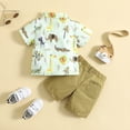 thumbnail image 6 of eczipvz Toddler Boy Clothes 3t Toddler Boy Clothes Boys Summer Outfits Cotton Short Sleeve T-Shirt & Shorts Set Green 4-5 Years, 6 of 7