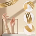 thumbnail image 2 of DESIGNICE Gold Bangles for Women Geometric Design Bangle Bracelets Opening Gold Arm Cuff for Women Sister Gifts Gold, 2 of 7