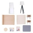 thumbnail image 3 of 2 juegos de muebles de casa de muñecas de madera, modelo de accesorios de simulación, bricolaje, hechos a mano Dormitorio y Cocina, 3 of 9