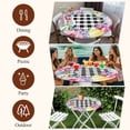 thumbnail image 6 of Round Table Cover 45-54 Inch Easter Eggs Waterproof Reusable Table Cloth Round Fitted Vinyl Tablecloth with Elastic Edged for Parties Outdoors, Spring Floral Berry Leaves Botanical Black Plaid, 6 of 6