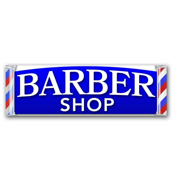 Barber Shop Vinyl Banner 8 Feet Wide by 2.5 Feet Tall