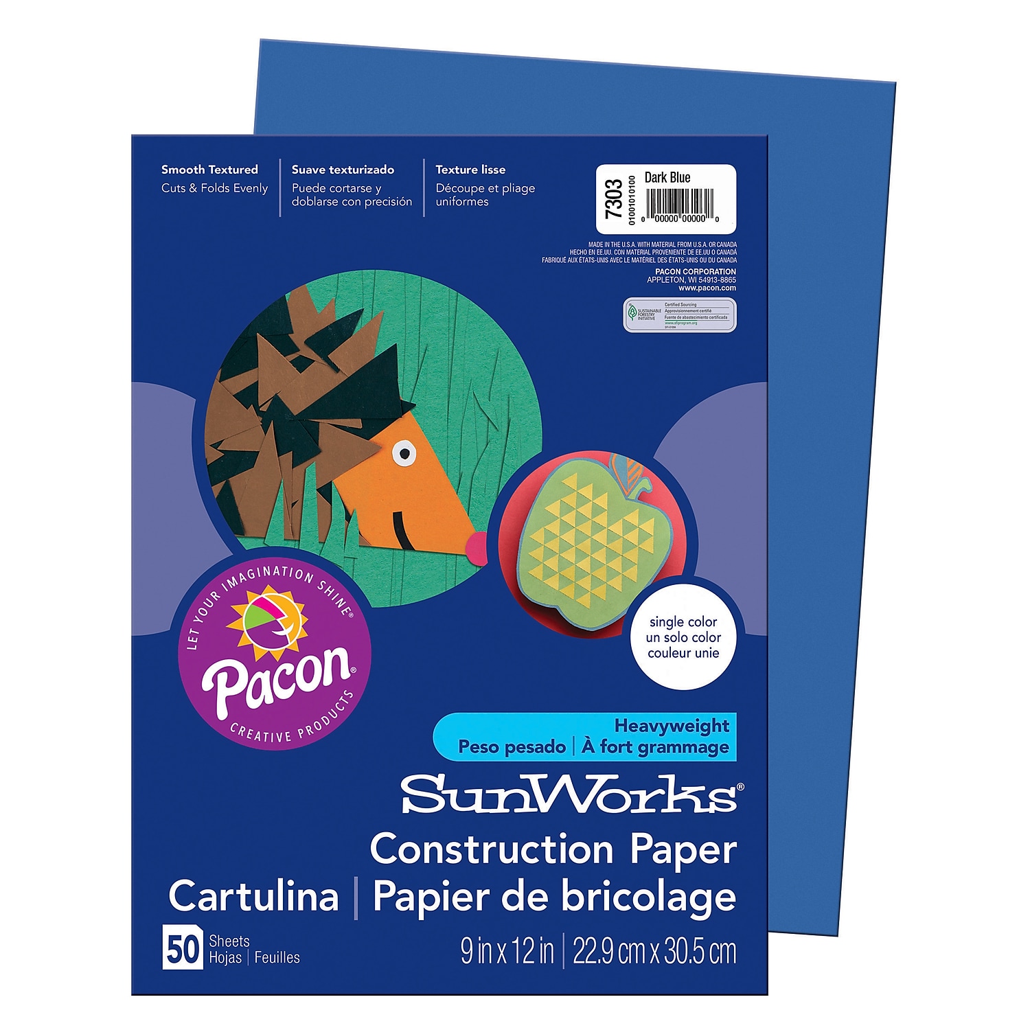 Pacon PAC7303-10 Construction Paper, Dark Blue - 9 x 12 in. - Pack of 10