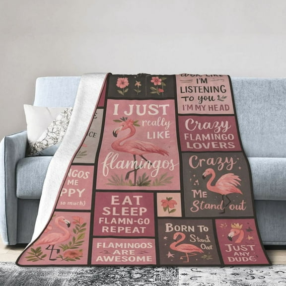 Pink Flamingo Blanket, Flamingo Gifts for Women, Flamingos Decor, Gifts for Flamingo Lovers on Christmas Birthday 50x40