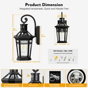 OPAXIS Motion Sensor Outdoor Wall Lights, Black Dusk to Dawn Porch Light Wall Mount, Exterior Lighting Fixtures, Outdoor Wall Sconce Lantern with Adjustable Sensor Range for Garage Patio