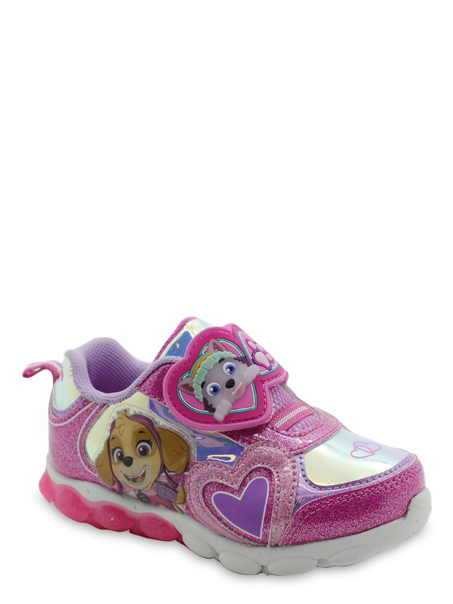 Girls Baby Shark Light Up Trainers Kids Easy Fasten Flashing Lights Sports Shoes