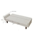 thumbnail image 6 of Segmart Linen Reversible Chaise Pull Out Bed Upholstered Sofa, Beige, 6 of 9