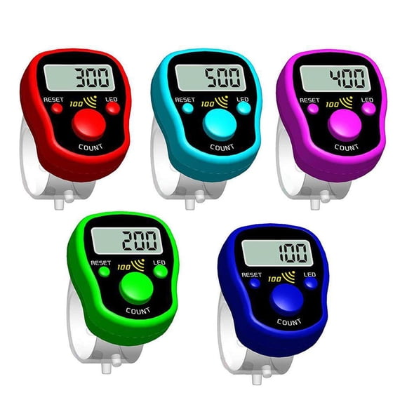 VONKY Random Color Finger Counter Electronic Handheld with Sensitive Buttons Clicker Finger Ring Golf Digit Stitch Marker Save Power Type 1