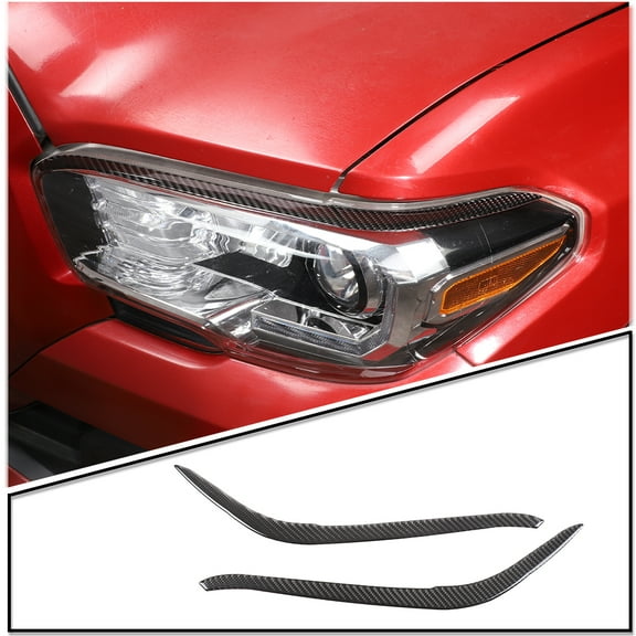 TINKI for Toyot@ Tacoma 2015 2016 2017 2018 2019 2020 2021 2022 2023 3D Sticker Soft Carbon Fiber Front Headlight Eyebrow Decoration Cover Trim Sticker