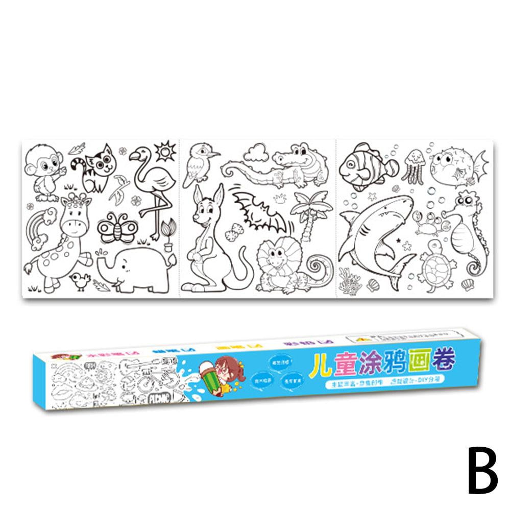  TEHAUX 2pcs Roll Children's Graffiti Scroll Sticky Drawing  Paper Kids Drawing Paper Kids Art Easel Sketch Paper Crafts for Kids Paint  Paper for Kids Kid Drawing Baby Plate Coloring : Arts