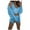 Light blue, variant on Women's Winter Warm Three-Piece Soft Flannel Shorts Pajamas Set With Cute Cat Beard Hood Yellow L