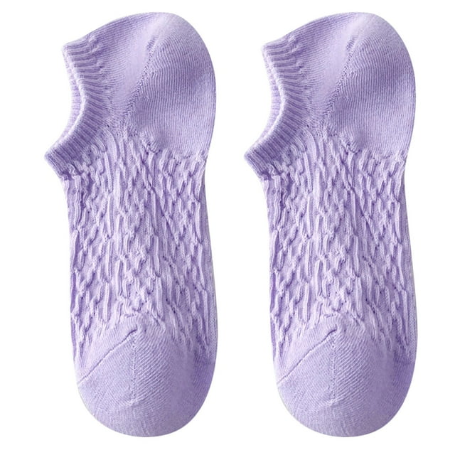 XIAQUJ Womens Comfortable Breathable Macaron Coloured Boat Socks Sock Slippers Purple One Size