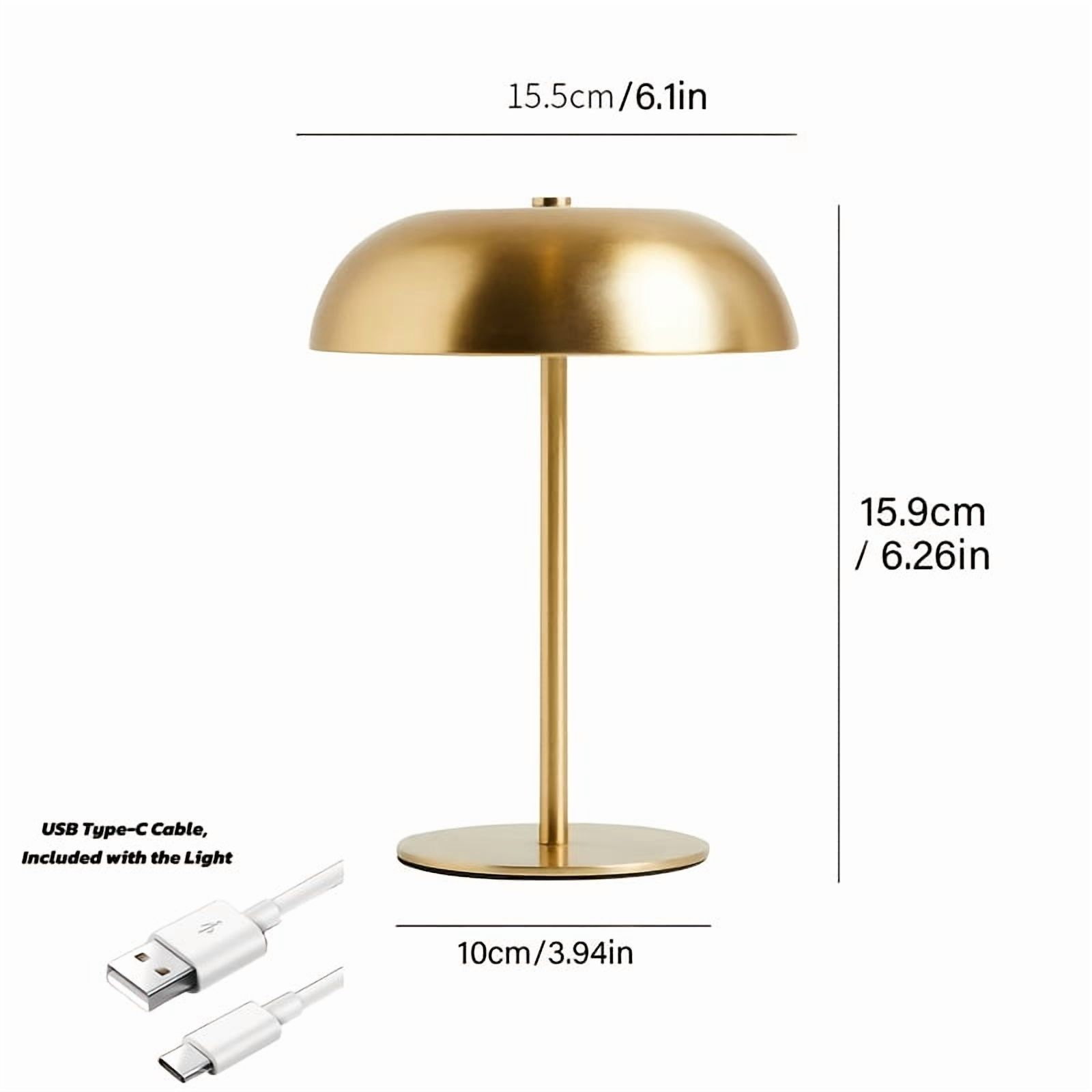 1pc Modern Minimalist Desk Lamp - Cordless Rechargeable Table Lamp with Touch Control, Adjustable Brightness & Color Temperature, Brushed Metal Base & Drum Shade, Battery-powered For Office