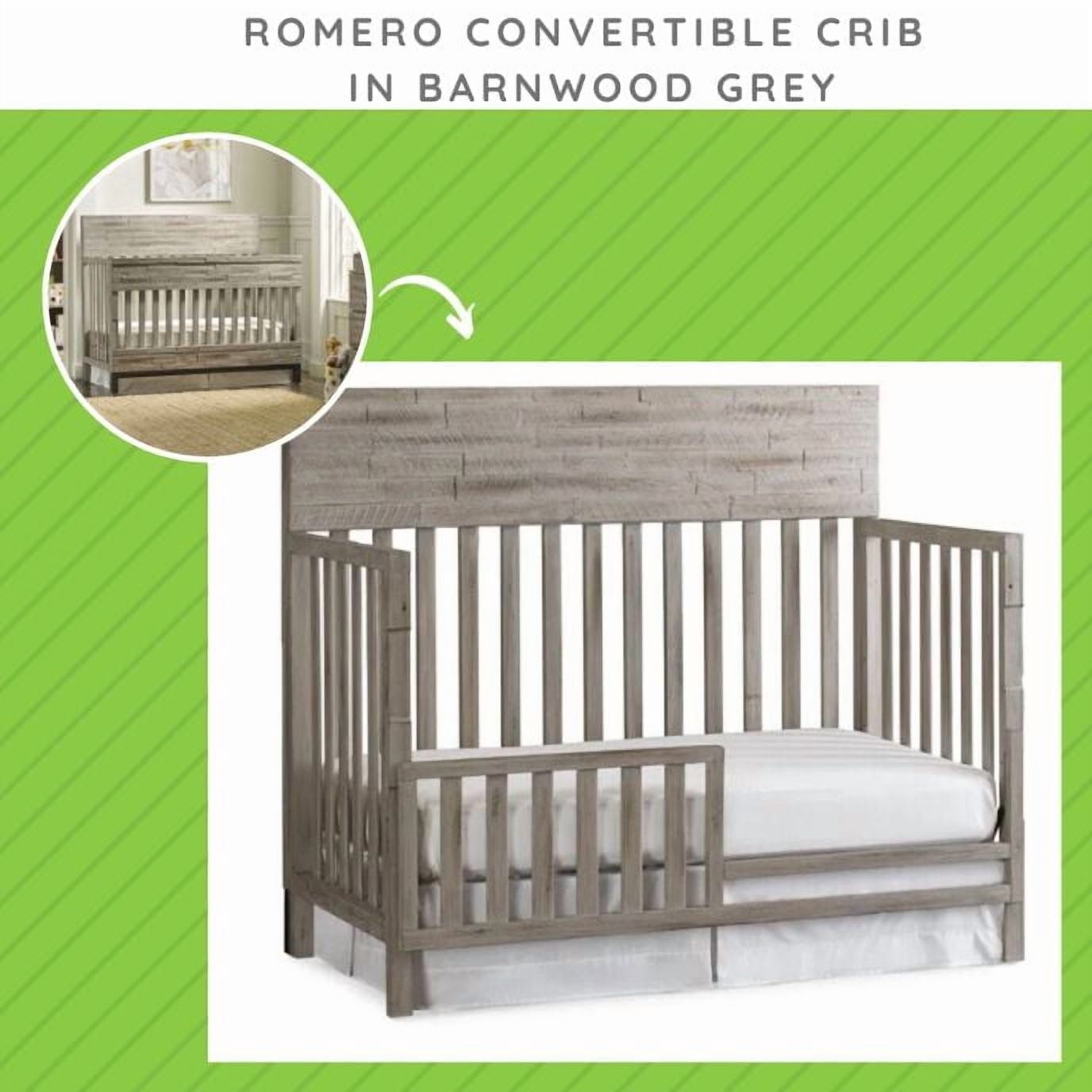 Toddler Bed Safety Guard Rail for Ellen Degeneres by Bivona Crib (Barnwood Grey - Romeo)