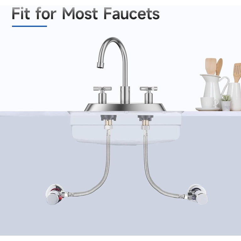 JUWO 12" Braided Faucet Supply Line, 2-Pack photo 2