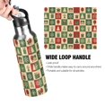 thumbnail image 4 of Yayeee 33oz Insulated Water Bottle Double Wall Stainless Steel with Flip Straw Lid, Christmas Plaid Pattern, 4 of 7