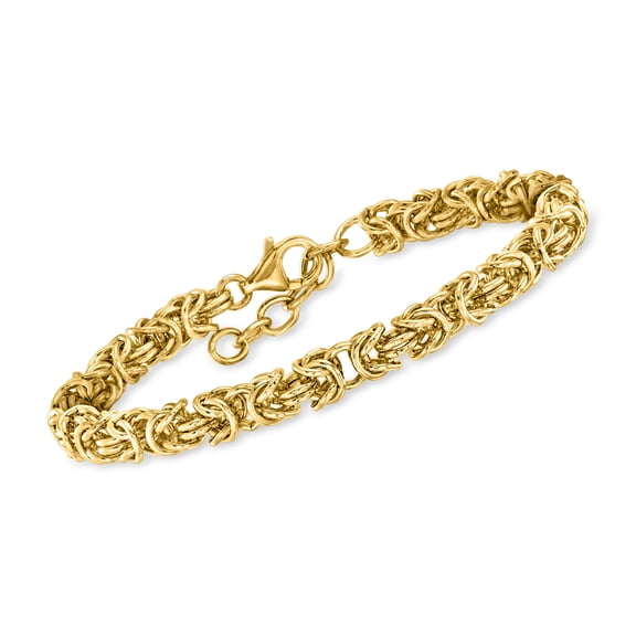 Ross-Simons Italian 14kt Yellow Gold-Plated Byzantine Bracelet, Women's, Adult