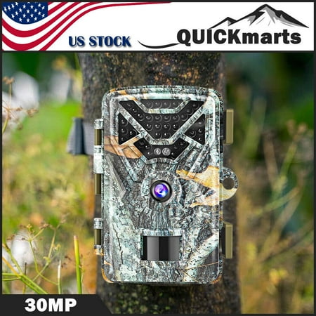 Outdoor 1080P 30MP Wildlife Trail Hunting Camera Game Cam Night Vision No Glow