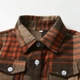 thumbnail image 3 of Hpapadks Girls Tops Kids Long Sleeve Lapel Button Down Plaid Shirt Coat Tops with Pockets Boys Shirts Brown 12 Months-18 Months, 3 of 4