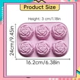 thumbnail image 4 of Liulin Rose Silicone Mold, 6-Cavity Non-Stick Rose Mold, Food Grade Flower Molds Silicone for Chocolate, Candy, Soap, Jelly, Pudding, Cake, Muffin, Cupcake and Ice Cube, 9.5" x 6.4", Pink, 4 of 9