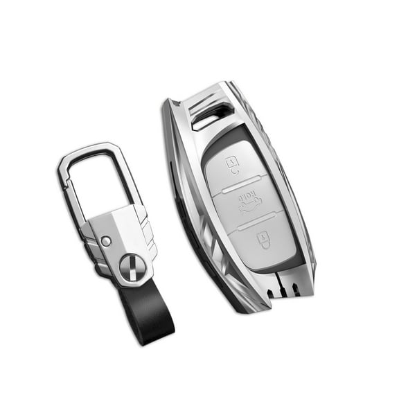 for Hyundai Key Fob Cover with Keychain,Stylish and Durable Zinc Alloy Protection Key Case Compatible with Elantra GT Sonata Tucson Ioniq Remote keyless Key shell Accessories