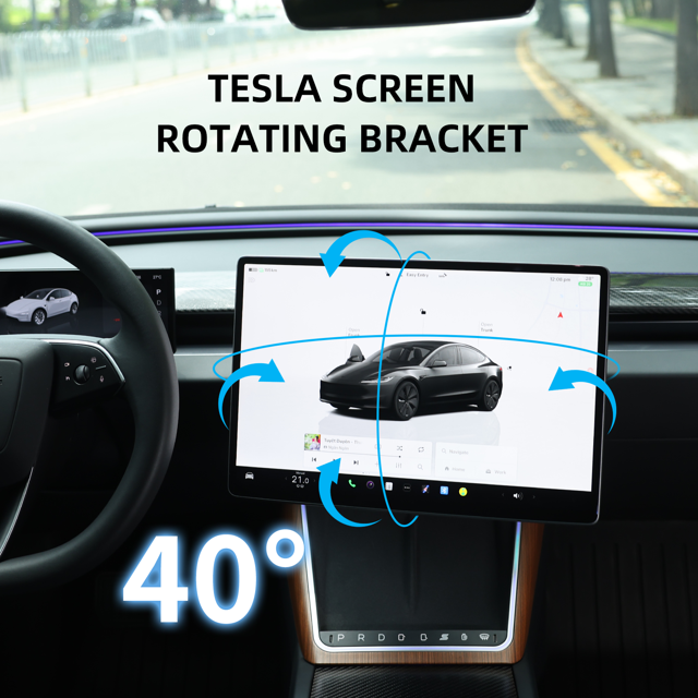 Support d'Écran Réglable pour Tesla - Inclinaison et Rotation de 40°, Préserve la Hauteur de l'Écran Original, Support Stable et Sécurisé pour Tableau de Bord Modèle 3/Y/S/X, Installation Facile, Alliage d'Aluminium Premium