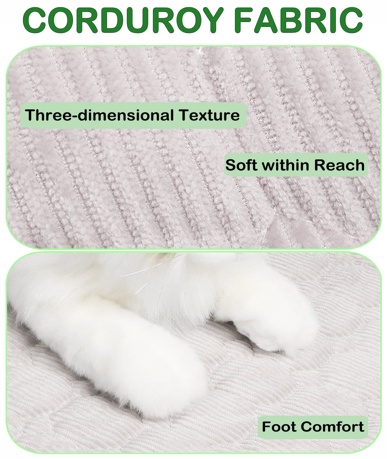 Large Dog Crate Mat,36 x 28 inch Dog Kennel Mat with Anti-Slip Bottom, Washable Soft Corduroy Dog Mat with Three-dimensional Texture and Durable Fine Hemming