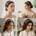 thumbnail image 5 of MIALLO Silver Pearl Marquise Zircon Headband, Vintage Bridal Hair Hoop for Wedding and Engagement, 5 of 8
