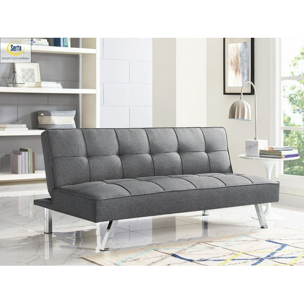 Beige sofas are always a solid choice—just pair it with a bold rug or lots of throw pillows if you want some color, and change it up when you start to get bored. serta chelsea 3 seat multi function upholstery fabric futon charcoal
