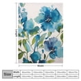 thumbnail image 4 of Creowell Blue Flower White Background Green Leaves Print Throw Blanket for Bed Couch Car Kids Adults Super Soft Lightweight All Seasons Blanket 60x80in, 4 of 6
