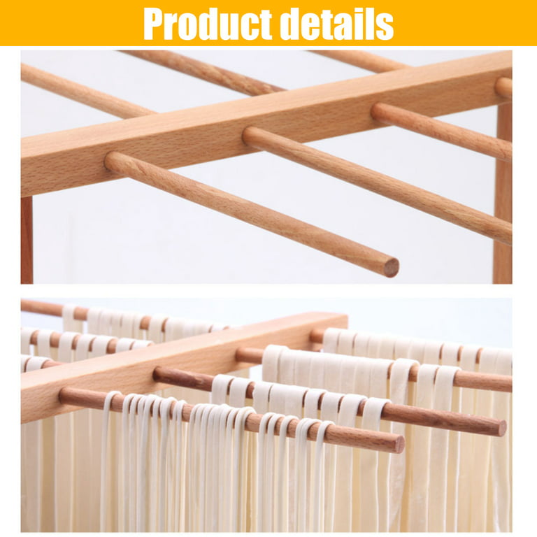iSiLER Natural Beech Wood Pasta Drying Rack with 8 Branches, Easy to  Transfer for Drying Pasta and Spaghetti, Special Suspension Design for  Storage