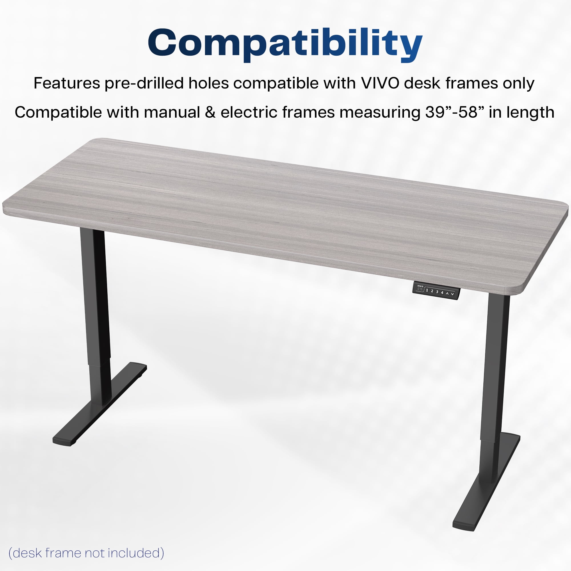 VIVO Dark Gray 60 x 24 inch Universal Table Top for Sit to Stand Desk Frames