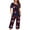 Dark Blue, variant on Women's Pajama Sets,Floral Pjs Short Sleeve Tops and Capri Pants Sleepwear Loungewear Size S-3X