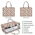 thumbnail image 2 of Large Capacity Tote Bag,Brown Footballs on Beige Pattern Handbag Fashion Luxury Tote Bag,15.7"x13"x 5.1" Inches,Laptop Compatible, 2 of 6