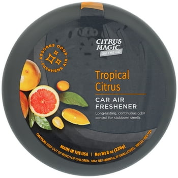 Citrus Magic On The Go Solid Air Freshener for Auto, Tropical Citrus, 8 Ounce