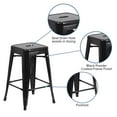 thumbnail image 2 of 24'' High Backless Black Metal Indoor-Outdoor Counter Height Stool with Square Seat, 2 of 9