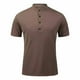 thumbnail image 2 of pstuiky camisetas para hombre, Camisa informal de color liso con botones y cuello alto para hombre, versátil, de manga corta camisetas de hombre m, 2 of 3