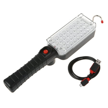 

✪ Portable USB Rechargeable Work Light COB Repairing Lamp With Magnet & Hook 34 LED Flashlight